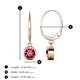 5 - Cara Pink Tourmaline (5mm) Solitaire Dangling Earrings 