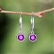 4 - Cara Amethyst (5mm) Solitaire Dangling Earrings 