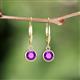 4 - Cara Amethyst (5mm) Solitaire Dangling Earrings 