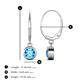 5 - Cara Blue Topaz (5mm) Solitaire Dangling Earrings 