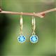 4 - Cara Blue Topaz (5mm) Solitaire Dangling Earrings 