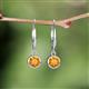 4 - Cara Citrine (5mm) Solitaire Dangling Earrings 