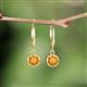 4 - Cara Citrine (5mm) Solitaire Dangling Earrings 