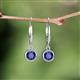 4 - Cara Iolite (5mm) Solitaire Dangling Earrings 