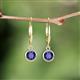 4 - Cara Iolite (5mm) Solitaire Dangling Earrings 