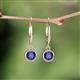 4 - Cara Iolite (5mm) Solitaire Dangling Earrings 