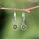 4 - Cara Peridot (5mm) Solitaire Dangling Earrings 