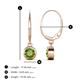 5 - Cara Peridot (5mm) Solitaire Dangling Earrings 