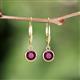 4 - Cara Rhodolite Garnet (5mm) Solitaire Dangling Earrings 