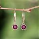 4 - Cara Rhodolite Garnet (5mm) Solitaire Dangling Earrings 