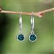 4 - Cara London Blue Topaz (5mm) Solitaire Dangling Earrings 