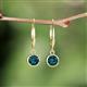 4 - Cara London Blue Topaz (5mm) Solitaire Dangling Earrings 