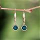 4 - Cara London Blue Topaz (5mm) Solitaire Dangling Earrings 