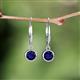 4 - Cara Blue Sapphire (5mm) Solitaire Dangling Earrings 