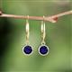 4 - Cara Blue Sapphire (5mm) Solitaire Dangling Earrings 
