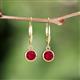 4 - Cara Ruby (5mm) Solitaire Dangling Earrings 