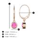 5 - Cara Pink Sapphire (5mm) Solitaire Dangling Earrings 