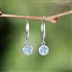 4 - Cara Aquamarine (5mm) Solitaire Dangling Earrings 