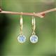4 - Cara Aquamarine (5mm) Solitaire Dangling Earrings 