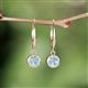 4 - Cara Aquamarine (5mm) Solitaire Dangling Earrings 