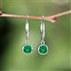 4 - Cara Emerald (5mm) Solitaire Dangling Earrings 
