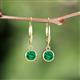 4 - Cara Emerald (5mm) Solitaire Dangling Earrings 