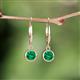 4 - Cara Emerald (5mm) Solitaire Dangling Earrings 