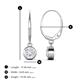 5 - Cara White Sapphire (5mm) Solitaire Dangling Earrings 