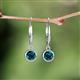 4 - Cara Blue Diamond (5mm) Solitaire Dangling Earrings 