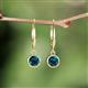 4 - Cara Blue Diamond (5mm) Solitaire Dangling Earrings 