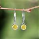 4 - Cara Yellow Diamond (5mm) Solitaire Dangling Earrings 