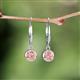 4 - Cara Morganite (5mm) Solitaire Dangling Earrings 