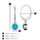 5 - Cara Turquoise (5mm) Solitaire Dangling Earrings 