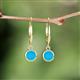 4 - Cara Turquoise (5mm) Solitaire Dangling Earrings 