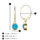 5 - Cara Turquoise (5mm) Solitaire Dangling Earrings 
