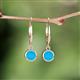 4 - Cara Turquoise (5mm) Solitaire Dangling Earrings 