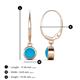 5 - Cara Turquoise (5mm) Solitaire Dangling Earrings 