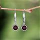 4 - Cara Red Garnet (5mm) Solitaire Dangling Earrings 