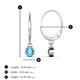 5 - Cara Blue Topaz (4mm) Solitaire Dangling Earrings 