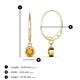 5 - Cara Citrine (4mm) Solitaire Dangling Earrings 