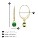 5 - Cara Emerald (4mm) Solitaire Dangling Earrings 