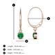5 - Cara Emerald (4mm) Solitaire Dangling Earrings 