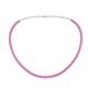 1 - Gracelyn 2.70 mm Round Pink Sapphire Adjustable Tennis Necklace 