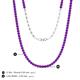 5 - Gracelyn 2.20 mm Round Amethyst Adjustable Tennis Necklace 
