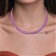 4 - Gracelyn 2.20 mm Round Amethyst Adjustable Tennis Necklace 