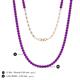 5 - Gracelyn 2.20 mm Round Amethyst Adjustable Tennis Necklace 