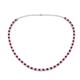1 - Gracelyn 2.70 mm Round Diamond and Ruby Adjustable Tennis Necklace 