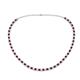 1 - Gracelyn 2.70 mm Round Diamond and Red Garnet Adjustable Tennis Necklace 