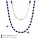 5 - Gracelyn 2.70 mm Round Diamond and Blue Sapphire Adjustable Tennis Necklace 