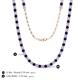 5 - Gracelyn 2.70 mm Round Diamond and Blue Sapphire Adjustable Tennis Necklace 
